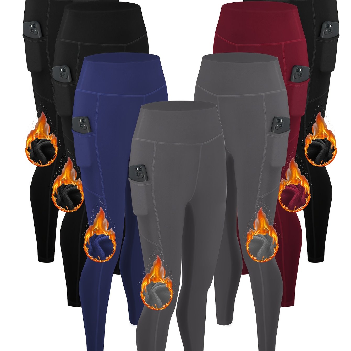A pair of 7 pcs women's leggings with pockets sold by 100 Spartans