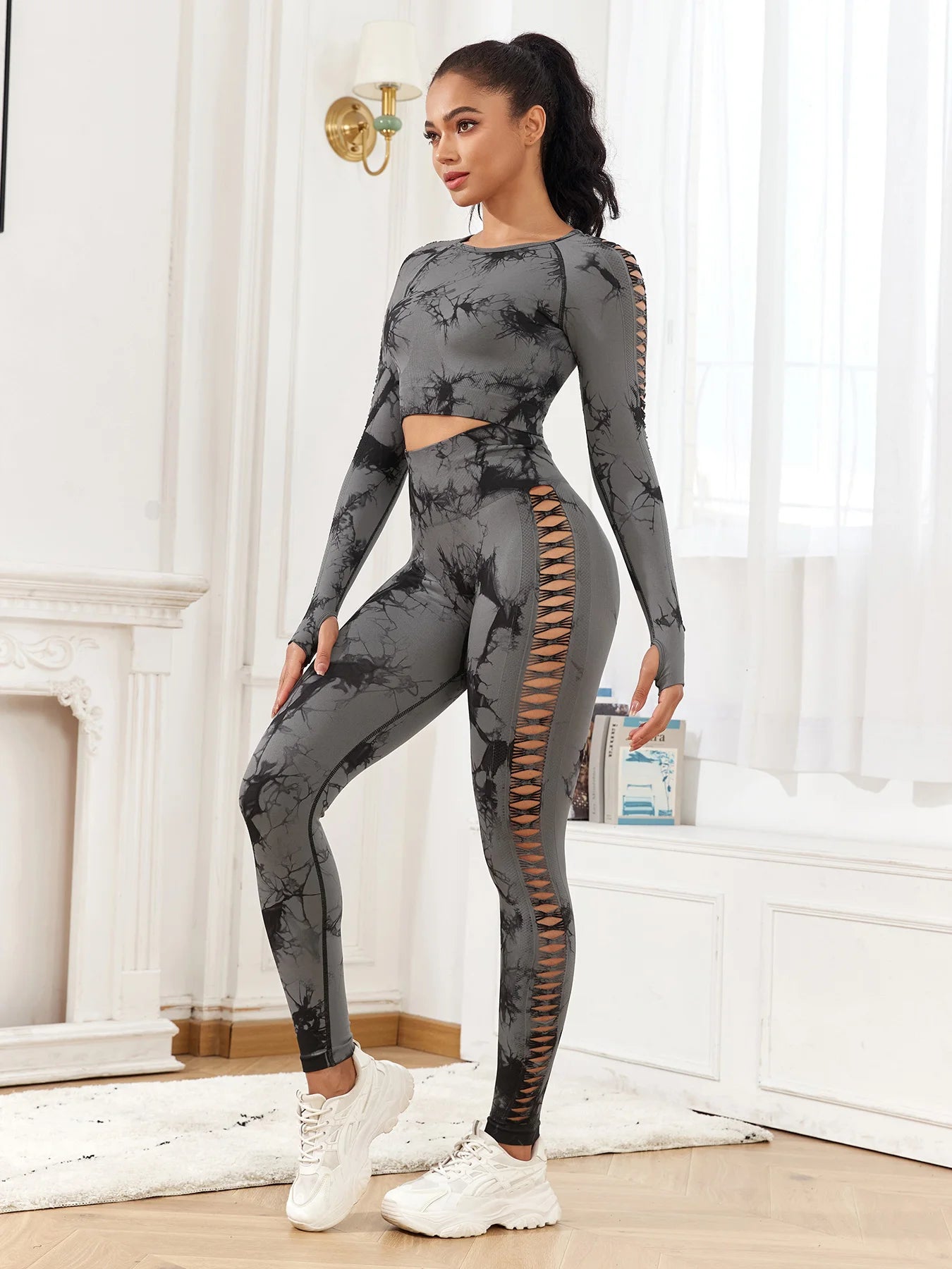 Sexiest Women's Workout Clothes​ - Dark Grey Sets, L image