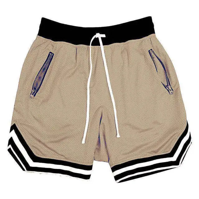100 Spartans® Gym Shorts - Khaki, L image