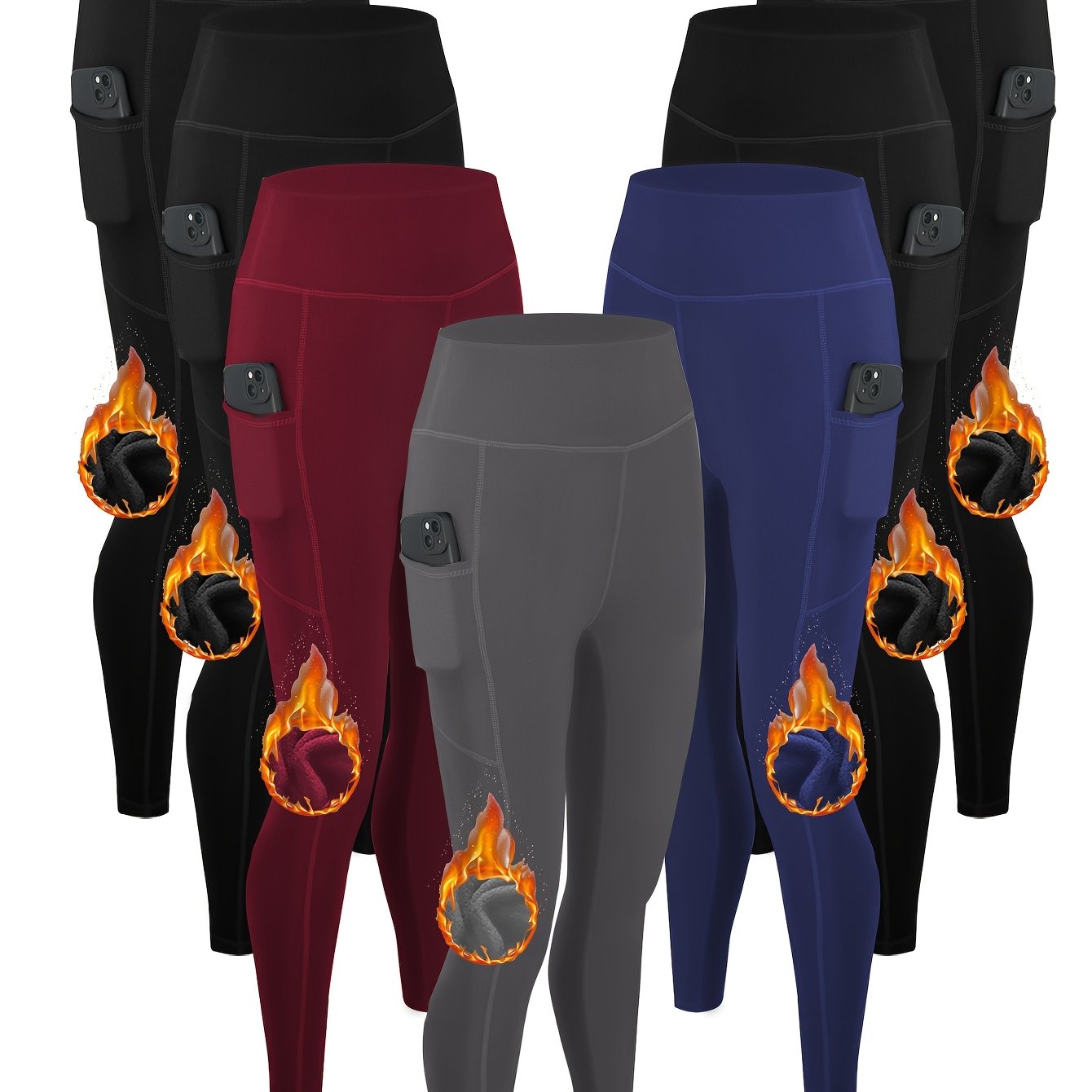 A pair of 7 pcs women's leggings with pockets sold by 100 Spartans