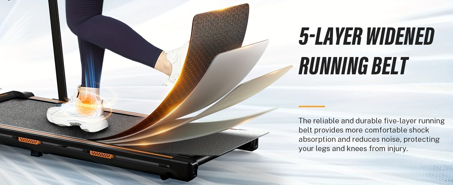 The 5 layering widened running belt of an Airhot 2-in-1 under desk treadmill sold by 100 Spartans