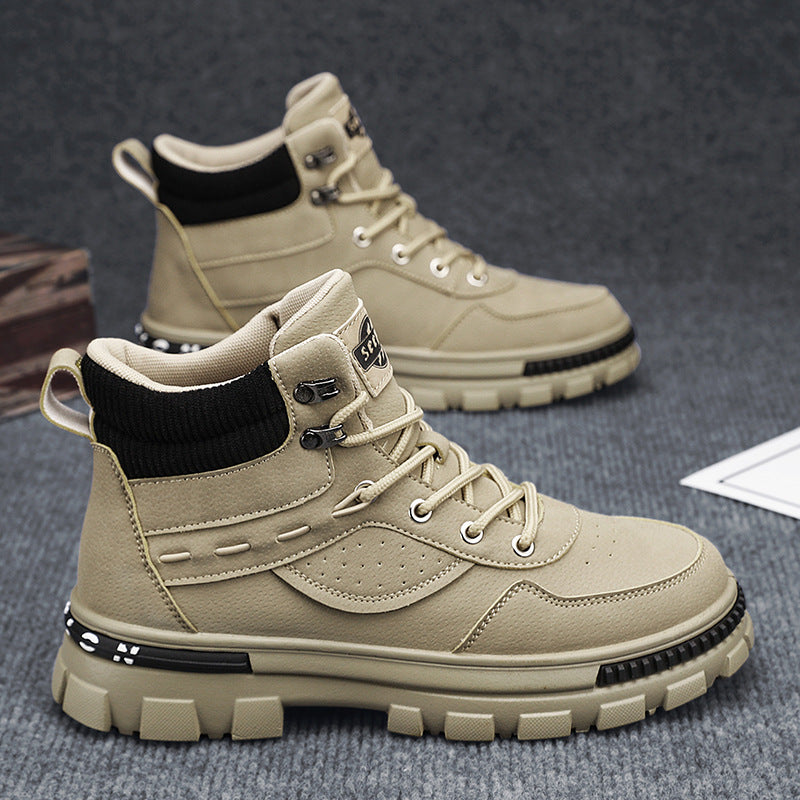 Khaki high top boots