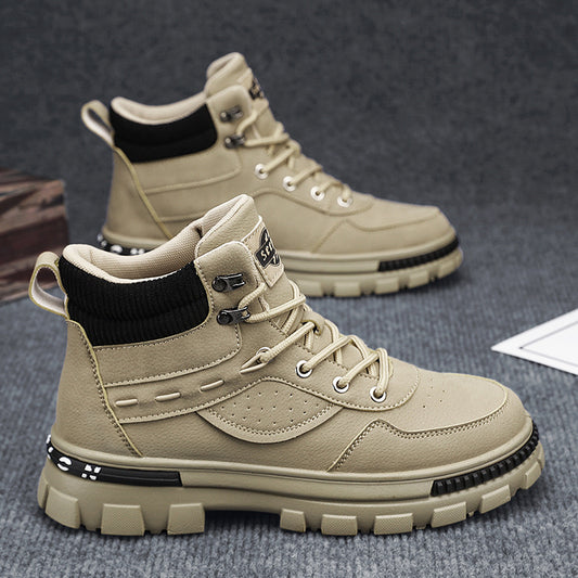 Khaki high top boots