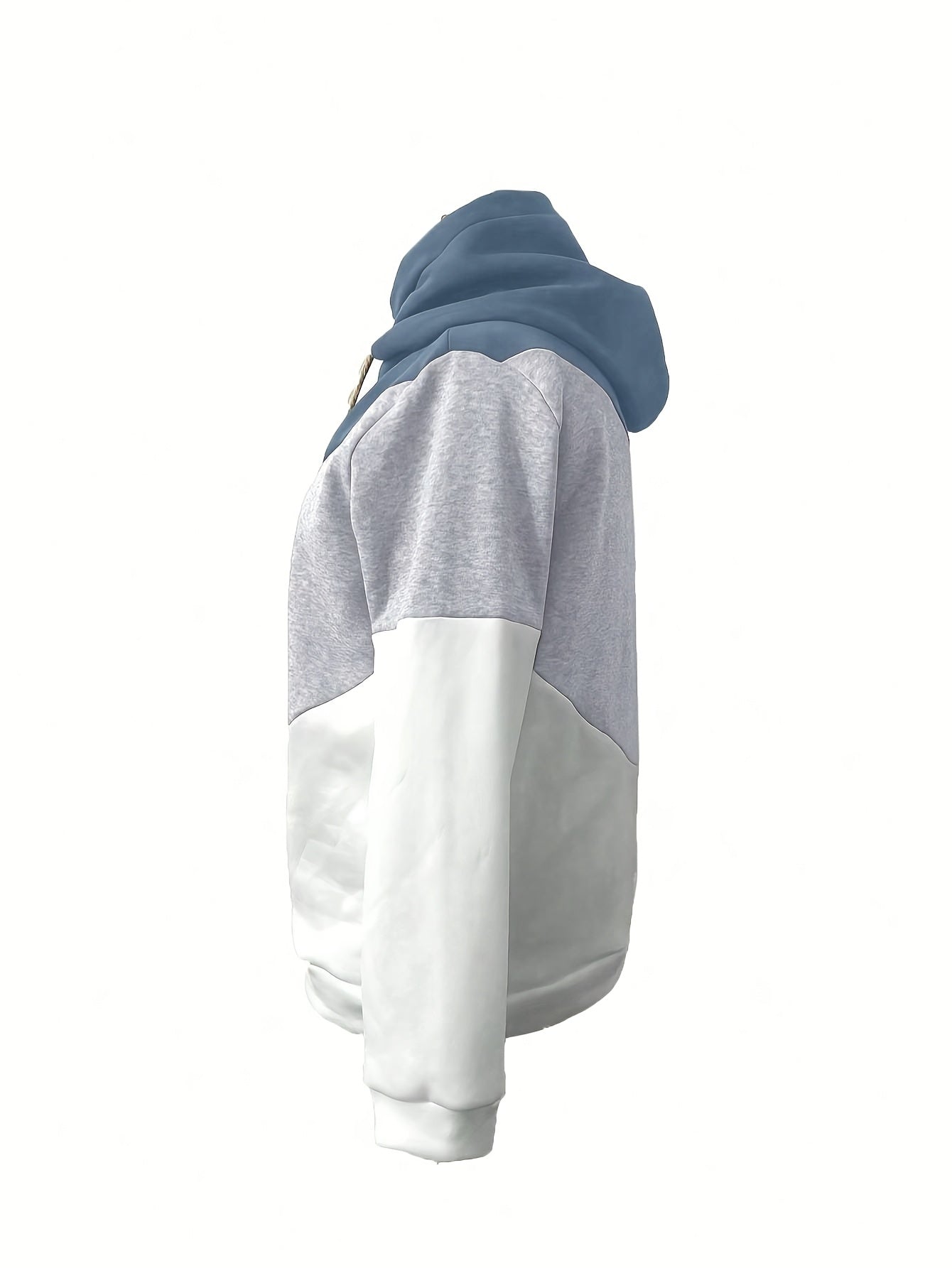 1pc Plus Size Women's Patchwork Hoodie