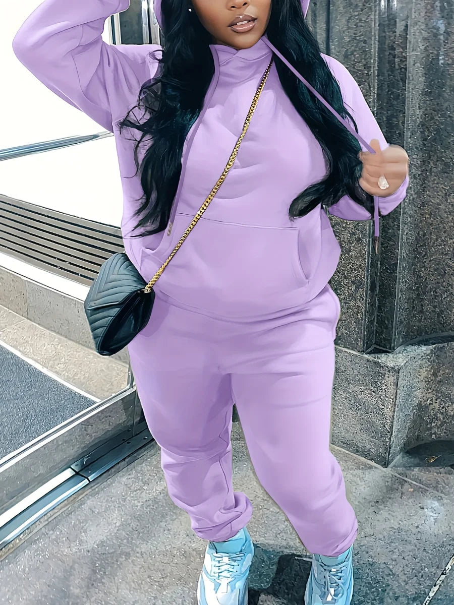 Plus Size Tracksuits For Women - Purple, XL image