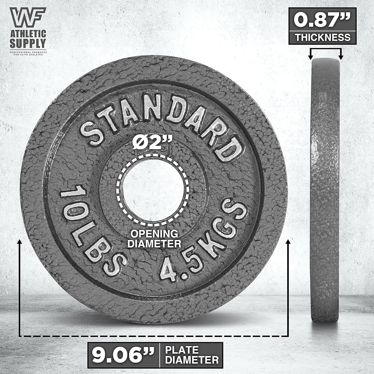 Weight plate with measurements