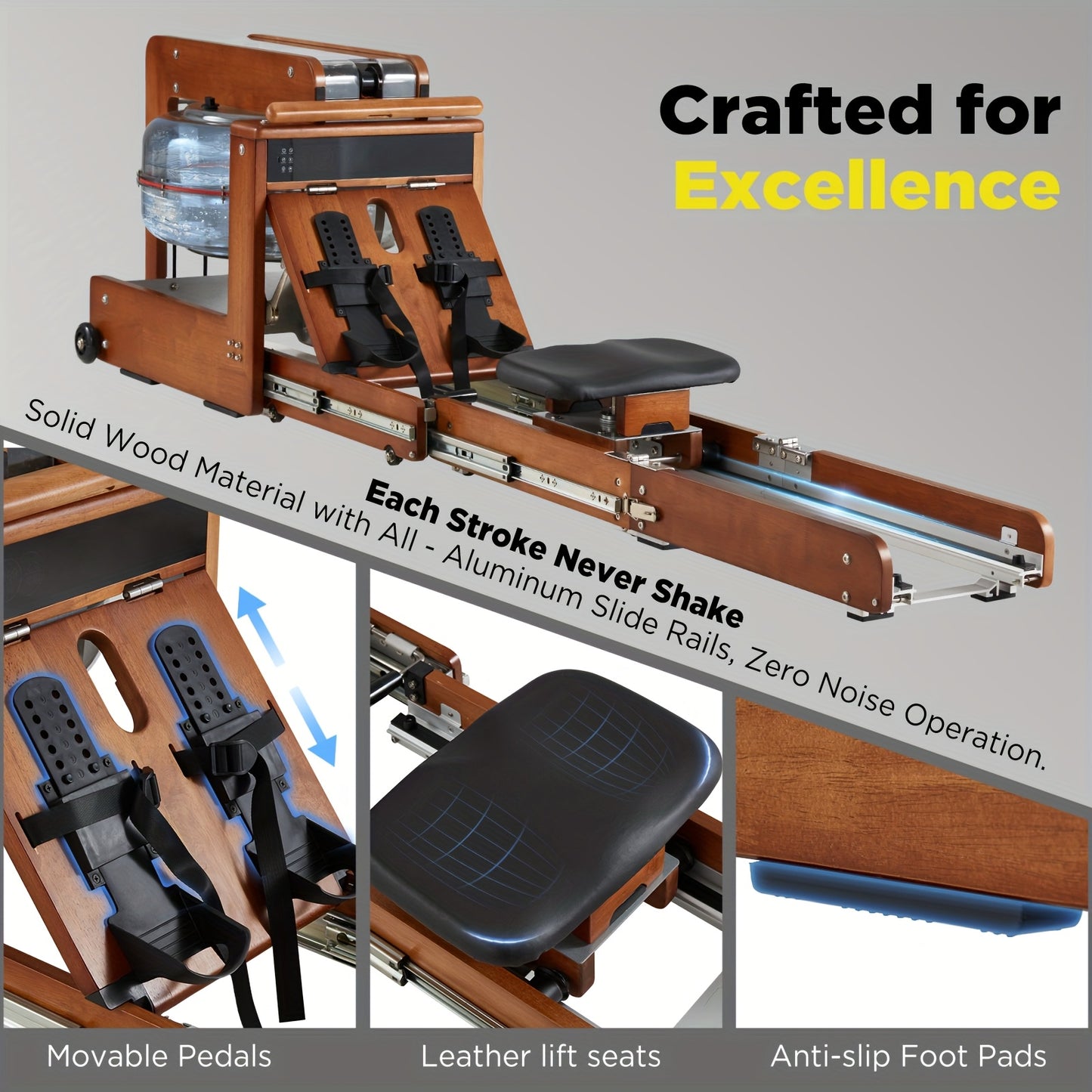 Wooden foldable rowing machine sold by 100 Spartans