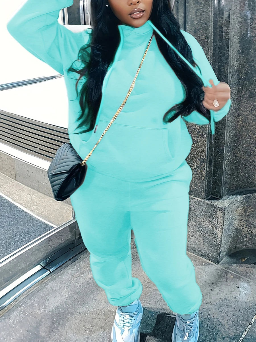 Plus Size Tracksuits For Women - Blue, XXXL image