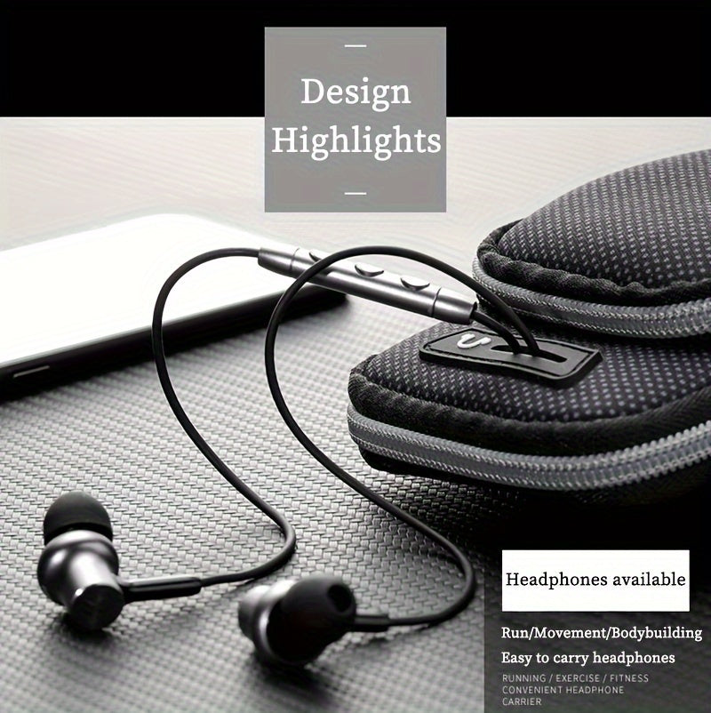 Black headphones with a arm phone holder for running​ on a textured surface