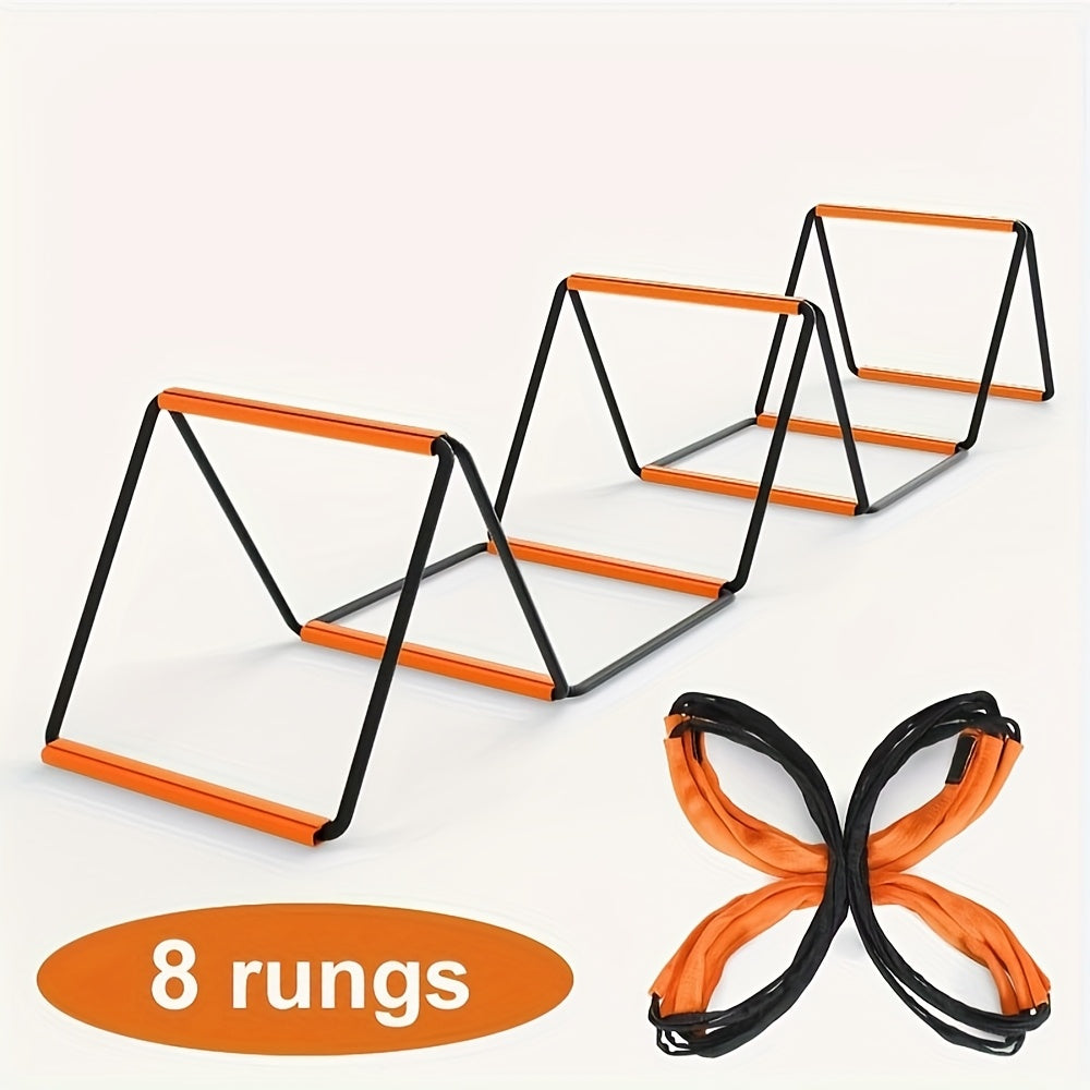 Orange and black agility training hurdle set on a white background