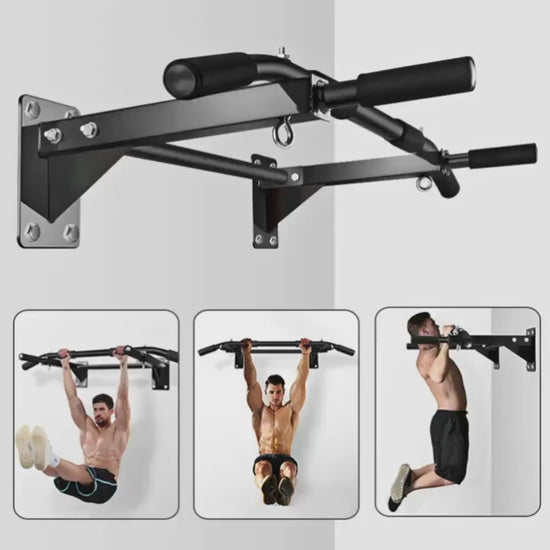 Wall mounted pull up bar