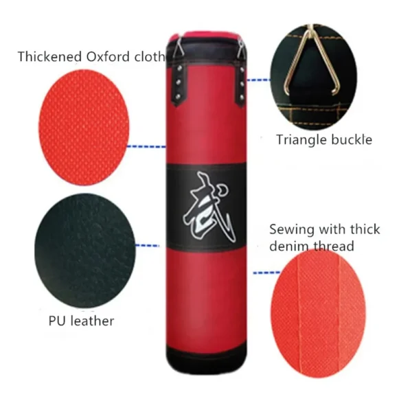 Red hanging punching bag sold by 100 Spartans