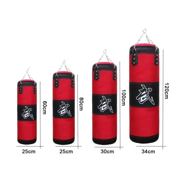 Red hanging punching bag sold by 100 Spartans