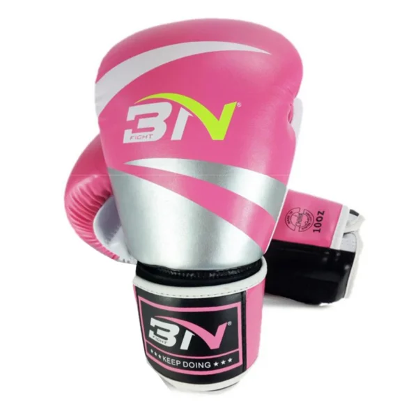 Pink and Silver boxing gloves sold by 100 spartans