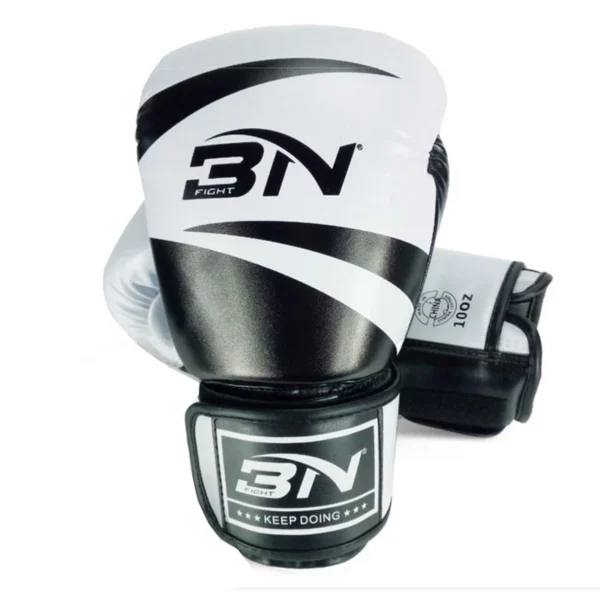 Black and white boxing gloves sold by 100 spartans