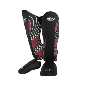 black and red MMA Shin Guard sold by 100 Spartans