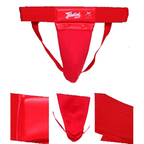 Red boxing groin protector sold by 100 Spartans