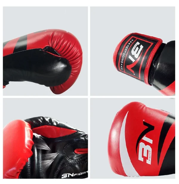 Red and black boxing gloves sold by 100 spartans