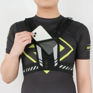 A running vest that lets you store all your valuables while running sold by hundred spartans