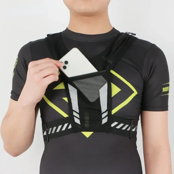 A running vest that lets you store all your valuables while running sold by hundred spartans