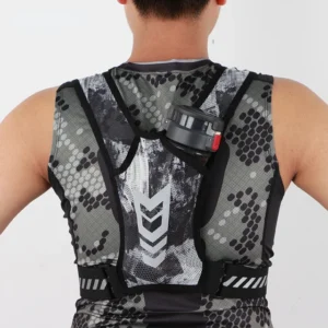 A running vest that lets you store all your valuables while running sold by hundred spartans