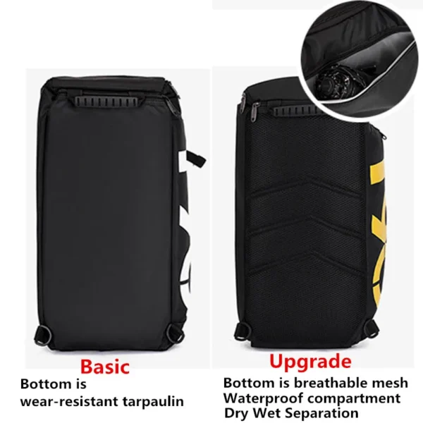 A black sport bag made with a durable and waterproof terylene material