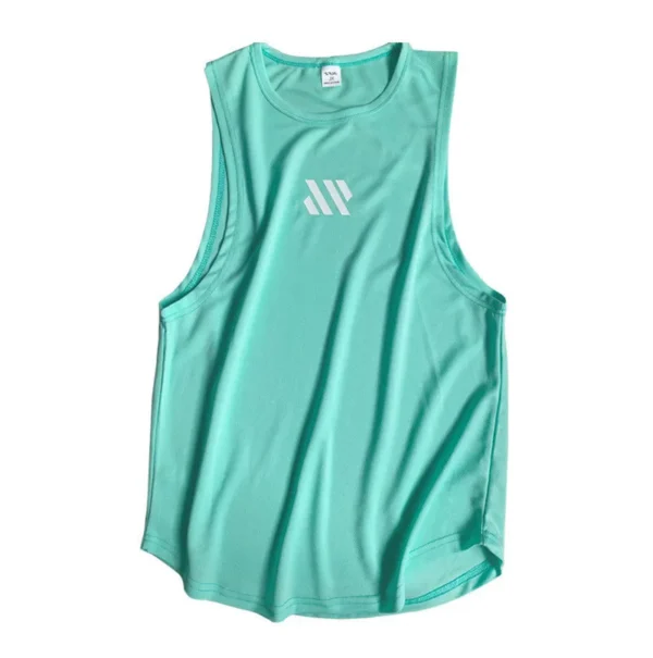 A light green mens tank top sold by 100 Spartans