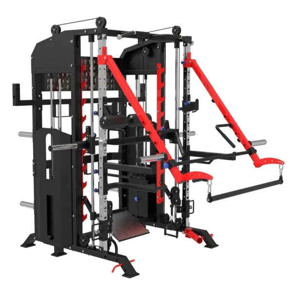 A red counterweight smith machine sold by 100 Spartans