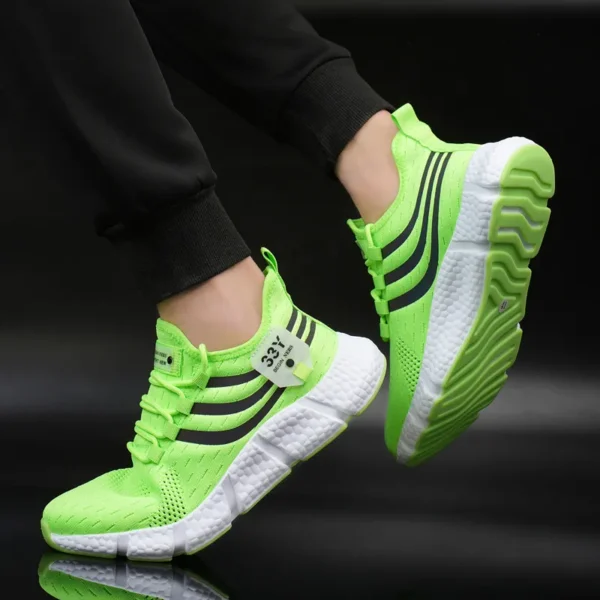 A person wearing green velocity Pro Running Sneakers sold by 100 Spartans