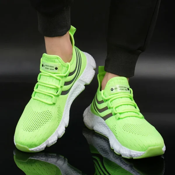 A person wearing green velocity Pro Running Sneakers sold by 100 Spartans