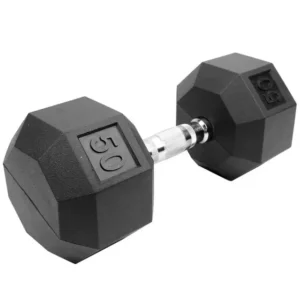 50lbs. Hexagonal dumbbells supplied by 100 Spartans, perfect for every gym