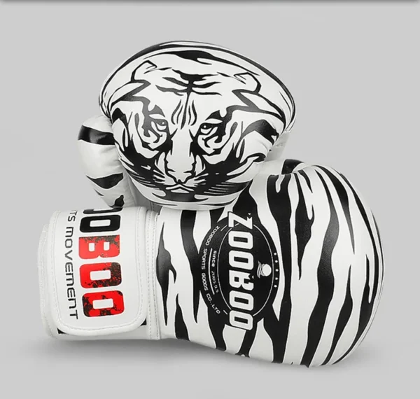 White tiger stripes boxing gloves sold by 100 Spartans