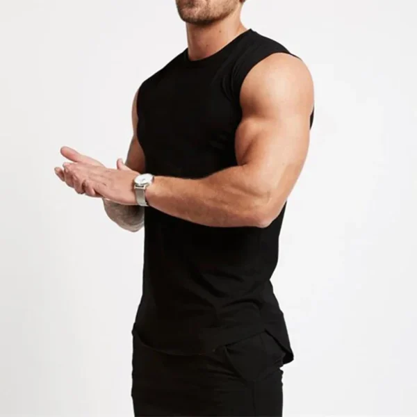 Black sleeveless tank top for men sold by 100 Spartans