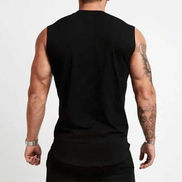 Black sleeveless tank top for men sold by 100 Spartans