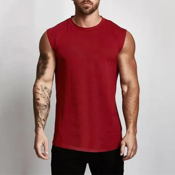 Red sleeveless tank top for men sold by 100 Spartans