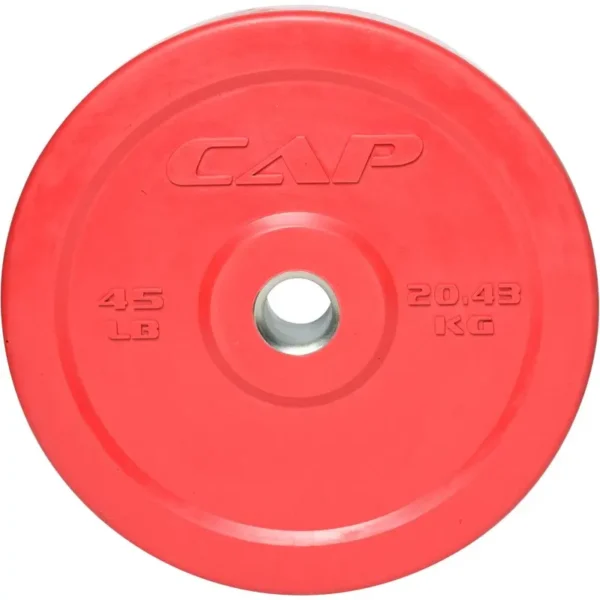 Red standard Barbell Plates sold by 100 Spartans