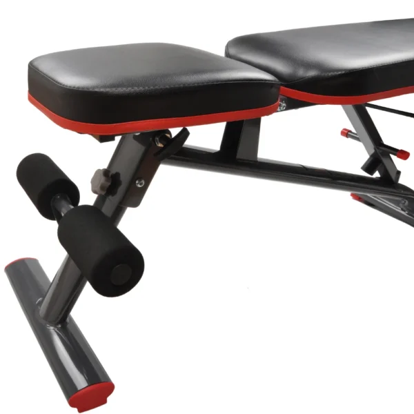 A black heavy duty adjustable weight bench sold by 100 Spartans