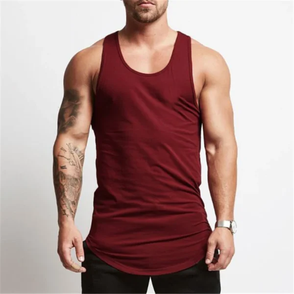 Red sleeveless tank top for men sold by 100 Spartans