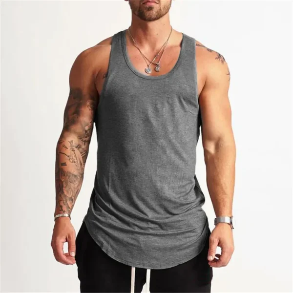 Gray sleeveless tank top for men sold by 100 Spartans