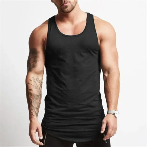 Black sleeveless tank top for men sold by 100 Spartans