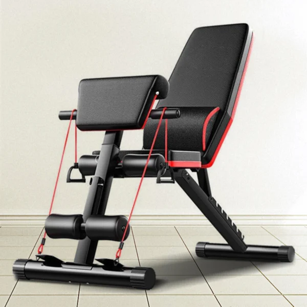 A black adjustable gym bench 100 Spartans