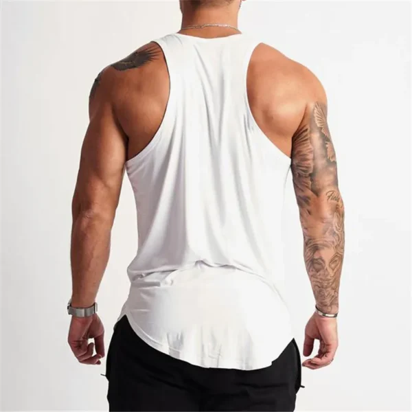 White sleeveless tank top for men sold by 100 Spartans