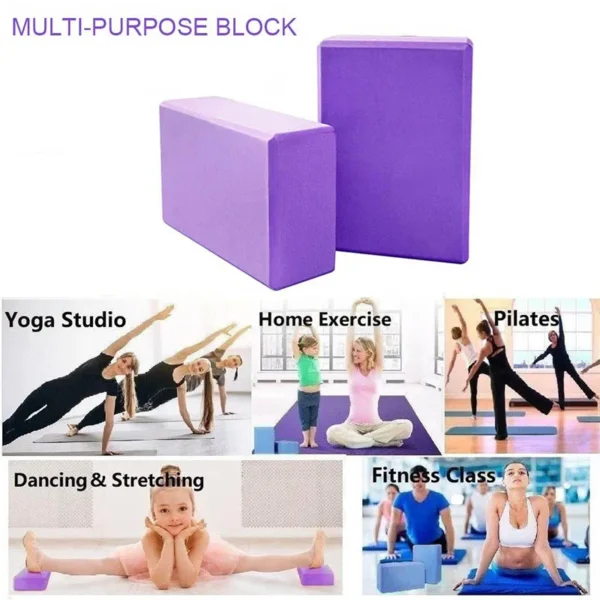 Different people participating in yoga using a yoga block sold by 100 Spartans