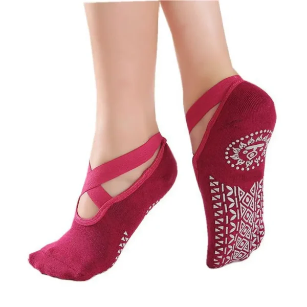 Red Women Yoga Socks sold by 100 Spartans