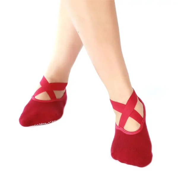 Red Women Yoga Socks sold by 100 Spartans