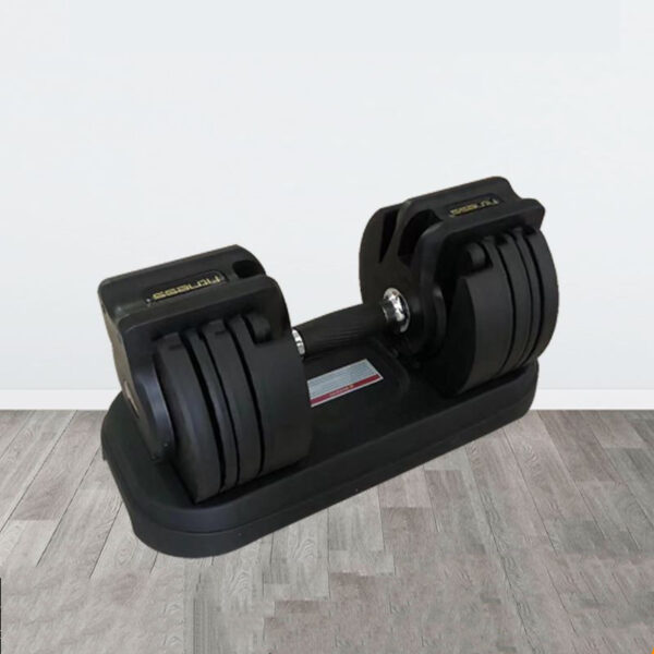 Black adjustable dumbbells sold by 100 Spartans