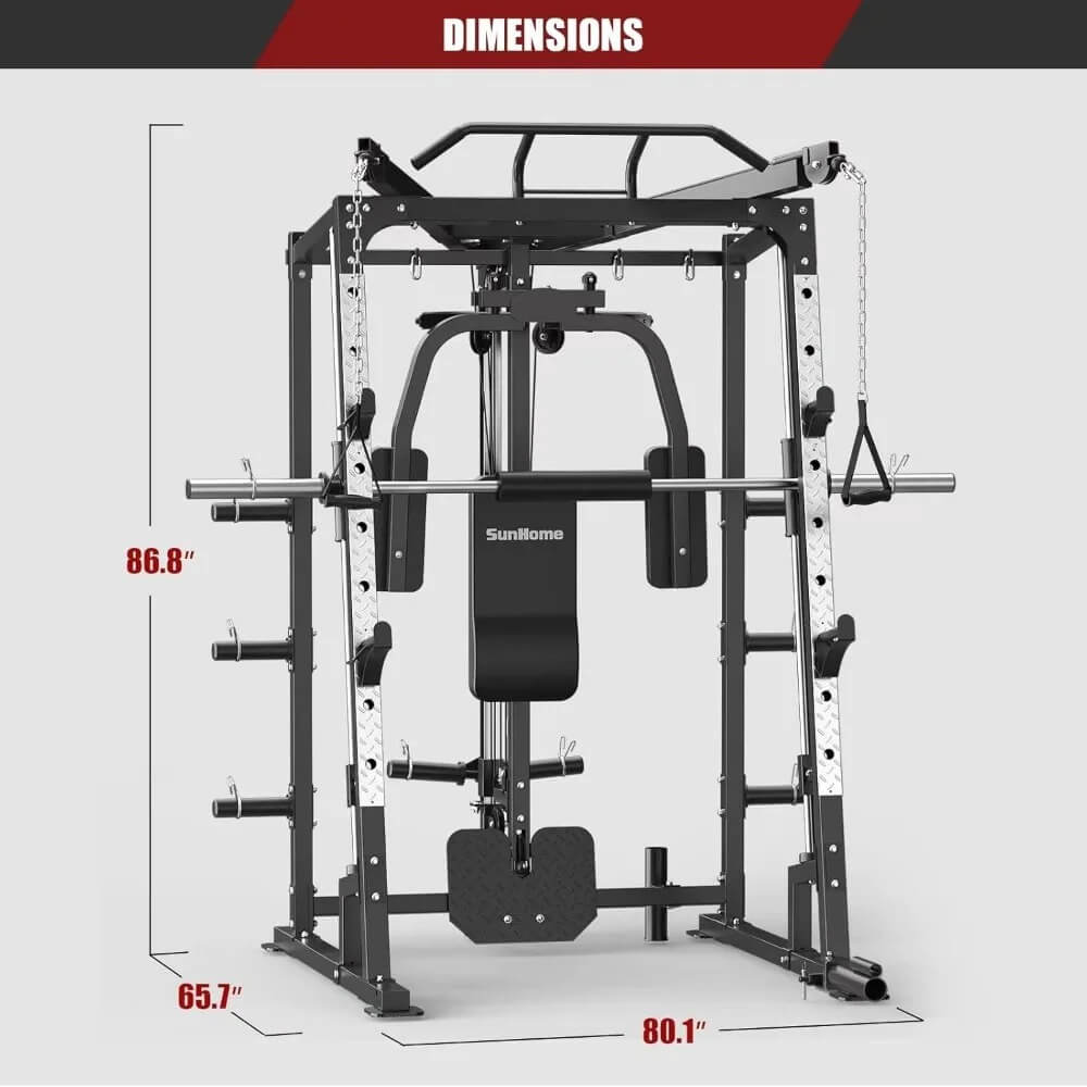 The dimension of a sunhome smith machine sold by 100 Spartans