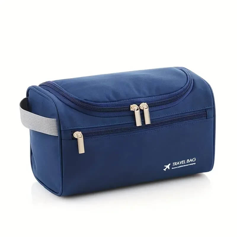 A blue Mens Leather Toiletry Bag​ sold by 100 Spartans