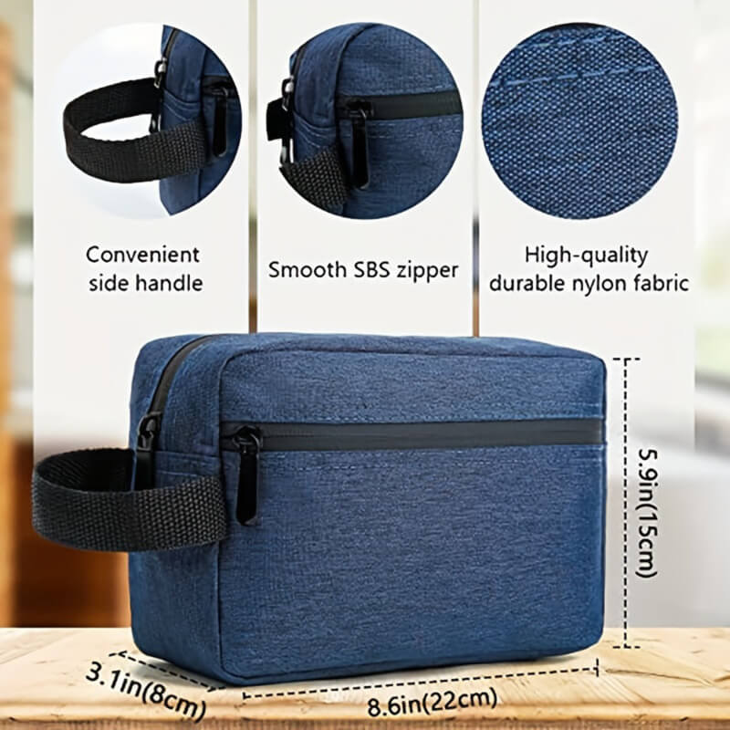 A blue toiletry bag for men sold by 100 Spartans