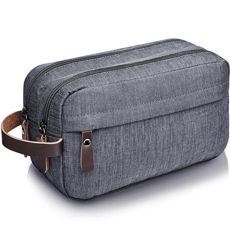 A grey toiletry bag for men sold by 100 Spartans